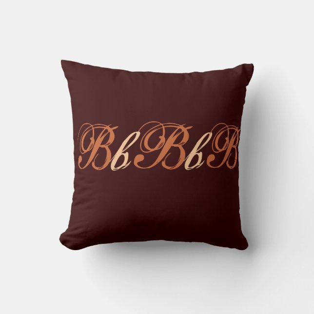 Coussin Monogramme B multiple en Brown et en beige I (Recto)