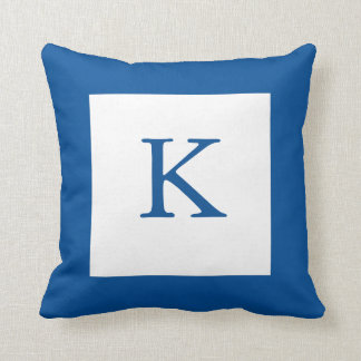 Coussin Monogramme bleu