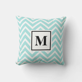 Coussin Monogramme bleu et blanc