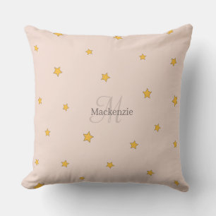 Coussin Monogramme Blush rose Grey Lucky Stars Jeter Oreil