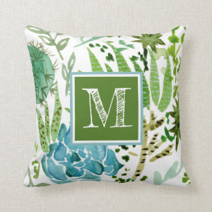 Coussin Monogramme   Champ I Succulent