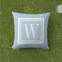 Monogramme Classique Carré Bleu Ciel et Blanc