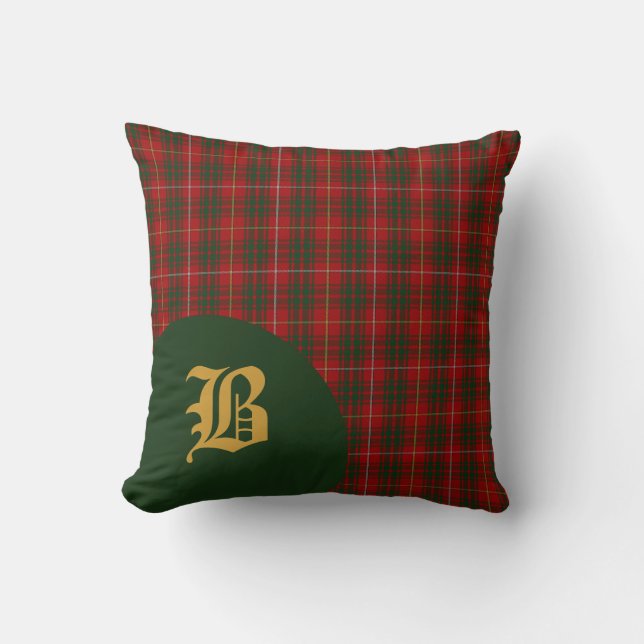 Coussin Monogramme classique de plaid de tartan de clan de (Recto)
