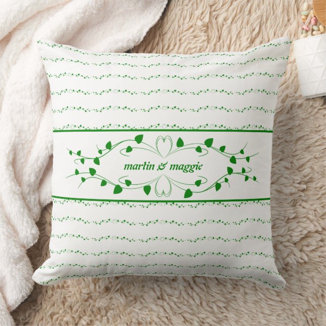Coussin Monogramme coeurs défilants (Couverture)