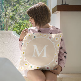 Coussin Monogramme coloré Souriant Faisée personnalisée