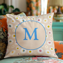 Coussin Monogramme coloré Souriant Faisée personnalisée