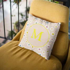 Coussin Monogramme coloré Souriant Faisée personnalisée