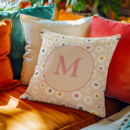Coussin Monogramme coloré Souriant Faisée personnalisée
