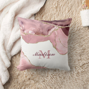 Coussin Monogramme D'Agate De Parties scintillant D'Or Et 