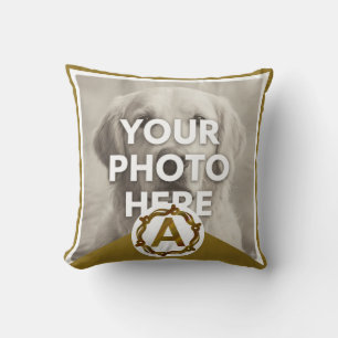 Coussin Monogramme d'Artisan Personnalisé A   Cadre en Boi