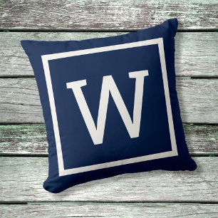 Coussin Monogramme de bordure graphique Prépa