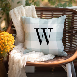Coussin Monogramme de contrôle du Buffalo Bleu Ferme mod