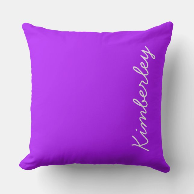 Coussin Monogramme de couleurs de mode modernes violet à l (Recto)