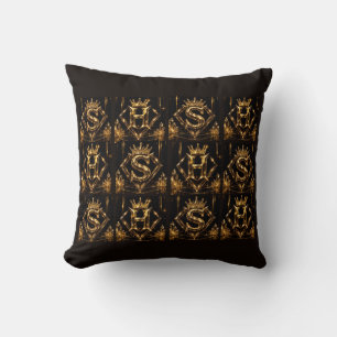 Coussin Monogramme de diamant de couronne S H de lettre do