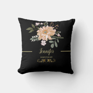 Coussin Monogramme de floraison d'arbre chic