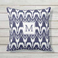 Monogramme de la marine Floral Ikat Bohemian