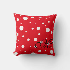 Coussin Monogramme de l'oreiller à pointes rouges