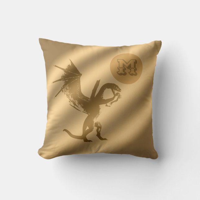 Coussin Monogramme de luxe Dragon Gold (Recto)