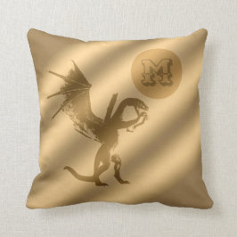 Coussin Monogramme de luxe Dragon Gold
