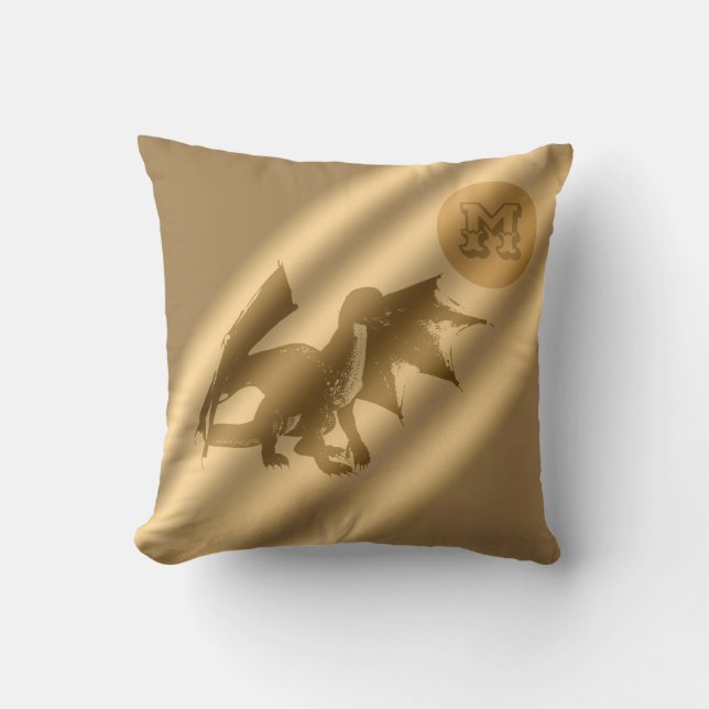 Coussin Monogramme de luxe Dragon Gold (Recto)