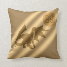 Coussin Monogramme de luxe Dragon Gold
