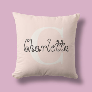 Coussin Monogramme de nom Féminin Fantaisiste Écriture man