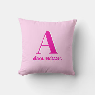 Coussin Monogramme Dolly Rétro Rose chaud