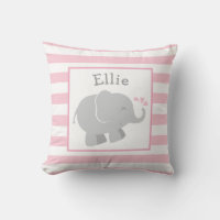 Monogramme éléphant rose et gris moderne