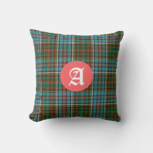 Coussin Monogramme en tartan Anderson coloré