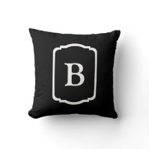 Monogramme encadré simple noir et blanc