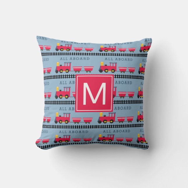 Coussin Monogramme | Enfants à bord (Recto)