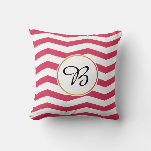 Coussin monogramme et chevron (Recto)