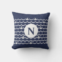 Monogramme fin requin bleu marine