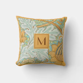 Coussin Monogramme Floral Vert botanique Jaune vert