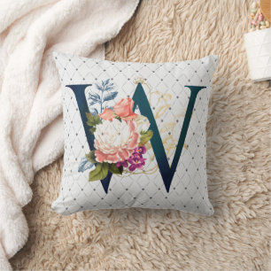 Coussin Monogramme floral W II