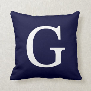 Coussin Monogramme G Sur Le Bleu De La Marine