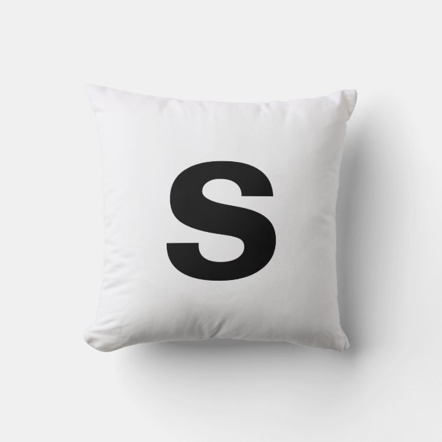 Coussin Monogramme initial blanc (Recto)