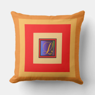 Coussin Monogramme initial L Multi