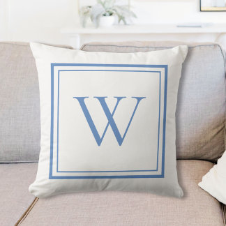 Coussin Monogramme Initial Personnalisé Classique Nom