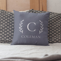 Monogramme initiale nom Bleu rustique Intérieur Ex