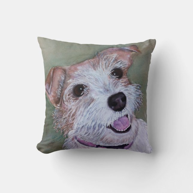 COUSSIN MONOGRAMME JACK RUSSELL DOUX (Recto)