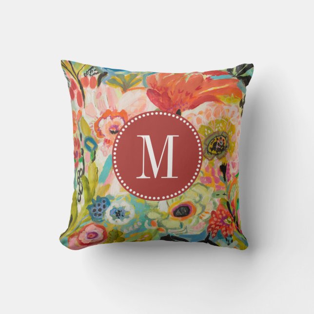 Coussin Monogramme | Jardin secret Floral III (Recto)