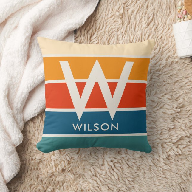 Coussin Monogramme large bande rétro (Couverture)