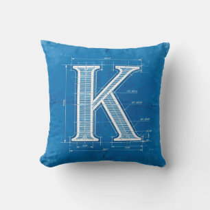 Coussin Monogramme lettre K plan