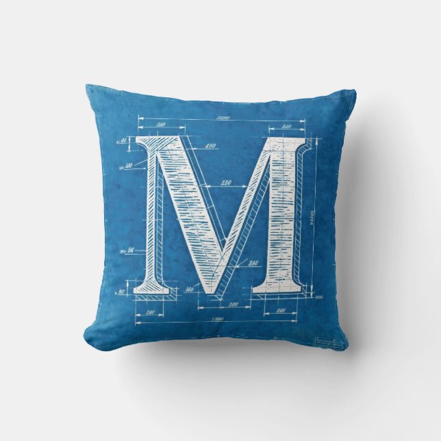 Coussin Monogramme lettre M plan (Recto)
