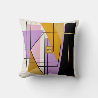 Coussin Monogramme minimaliste géométrique moderne