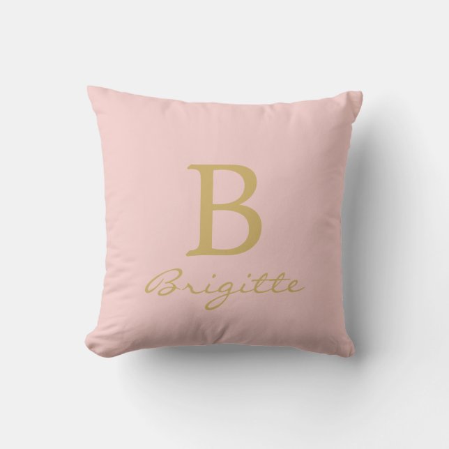 Coussin Monogramme moderne Nom Script Lettre B Modèle (Recto)