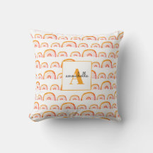 Monogramme Moderne Orange Aquarelle Rainbow