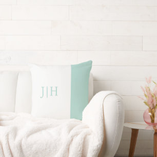 Coussin Monogramme - Monnaie préppie Vert large bande et b