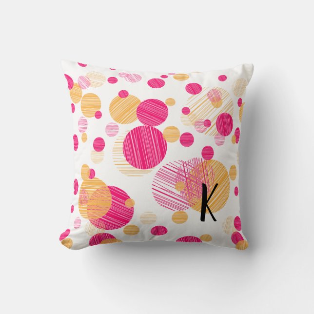 Coussin Monogramme Motif à point de Polka (Recto)